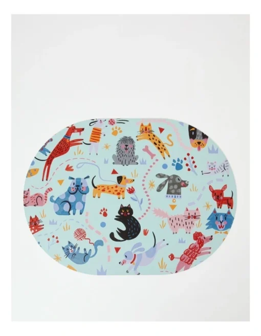 Playful Pets Placemat Set Of 4 In Multi -Homeware Haven Shop