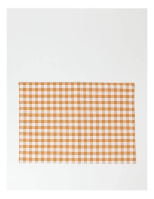 Heritage Gingham Placemat Set Of 4 In Orange -Homeware Haven Shop