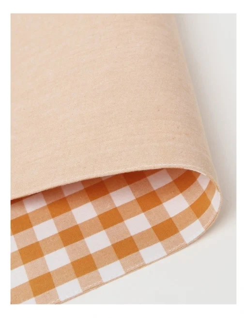 Heritage Gingham Placemat Set Of 4 In Orange -Homeware Haven Shop