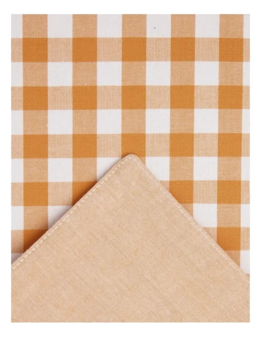 Heritage Gingham Placemat Set Of 4 In Orange -Homeware Haven Shop