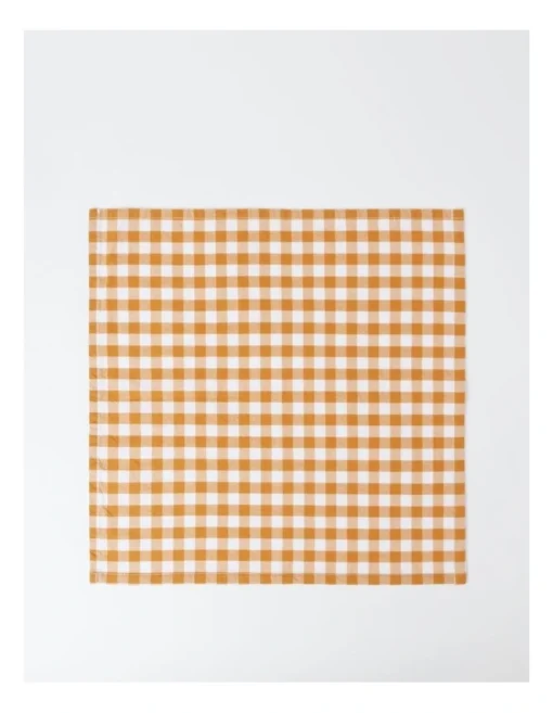 Heritage Gingham Napkin Set Of 4 In Orange -Homeware Haven Shop