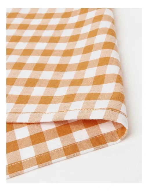 Heritage Gingham Napkin Set Of 4 In Orange -Homeware Haven Shop