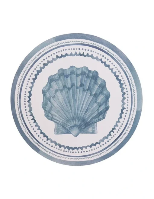 Scallop Round Placemat Set Of 4 Blue -Homeware Haven Shop