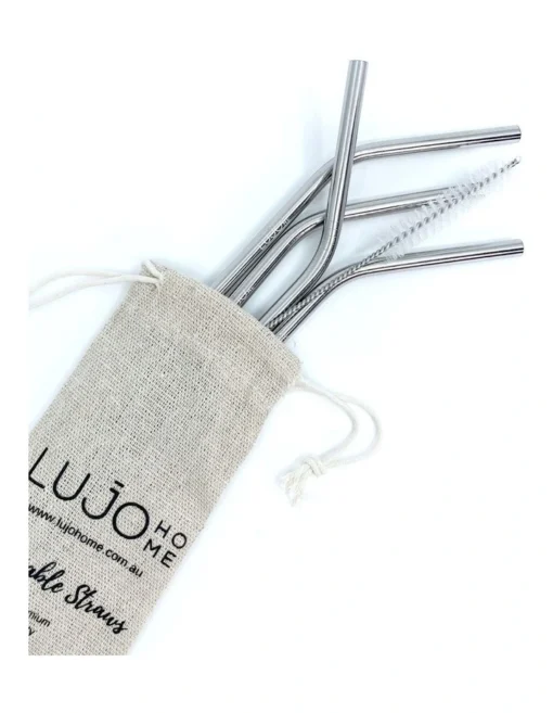 Short Bent Straws Cocktail In Silver -Homeware Haven Shop