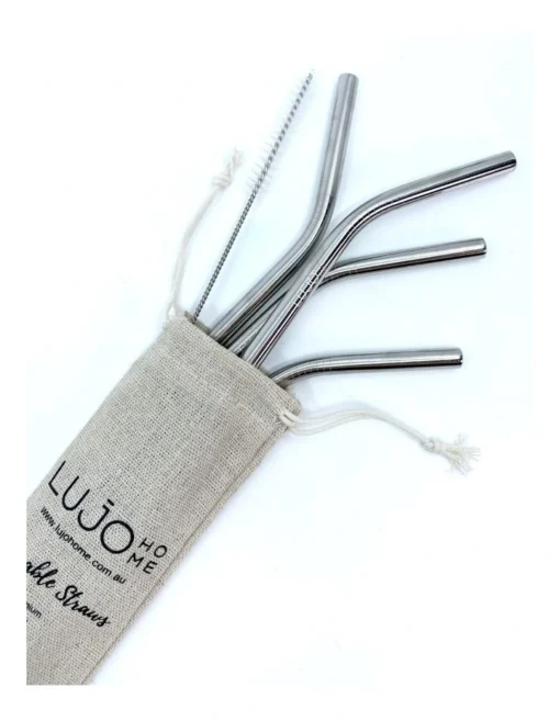 Short Bent Straws Cocktail In Silver -Homeware Haven Shop