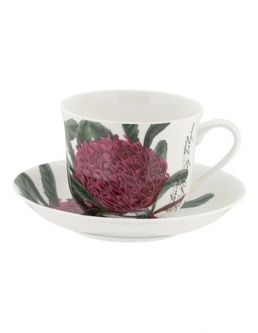 Maxwell & Williams Royal Botanic Gardens Botanica Cup & Saucer 450ML Telopea Gift Boxed In Multi -Homeware Haven Shop