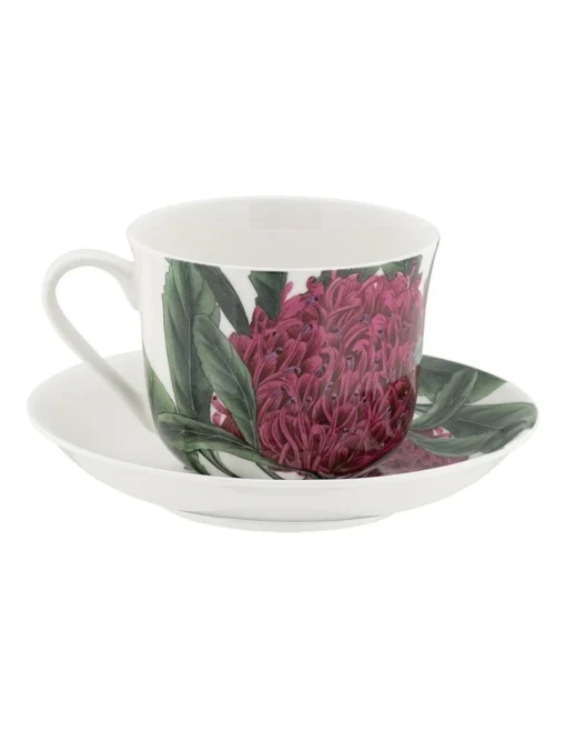 Maxwell & Williams Royal Botanic Gardens Botanica Cup & Saucer 450ML Telopea Gift Boxed In Multi -Homeware Haven Shop