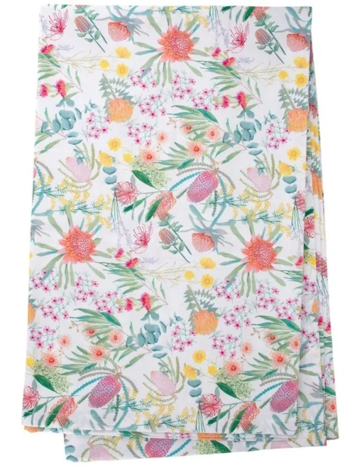Maxwell & Williams Royal Botanic Gardens Native Blooms Cotton Rectangular Tablecloth 270x150cm In Multi -Homeware Haven Shop
