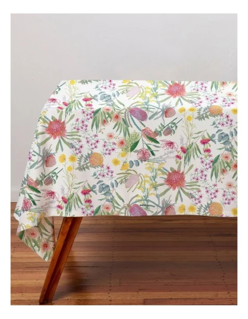 Maxwell & Williams Royal Botanic Gardens Native Blooms Cotton Rectangular Tablecloth 270x150cm In Multi -Homeware Haven Shop