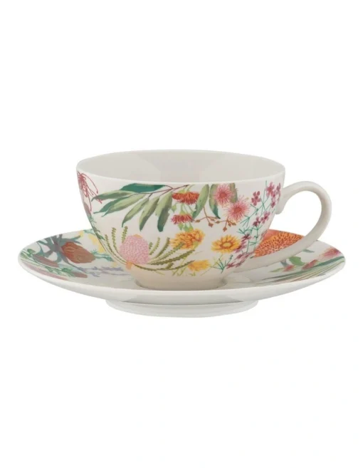 Maxwell & Williams Royal Botanic Gardens Native Blooms Coupe Cup & Saucer 200ML In Multi -Homeware Haven Shop