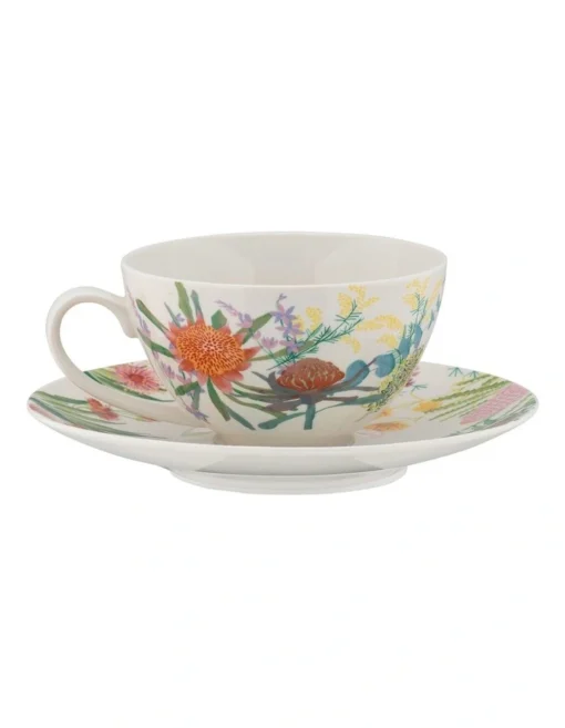 Maxwell & Williams Royal Botanic Gardens Native Blooms Coupe Cup & Saucer 200ML In Multi -Homeware Haven Shop