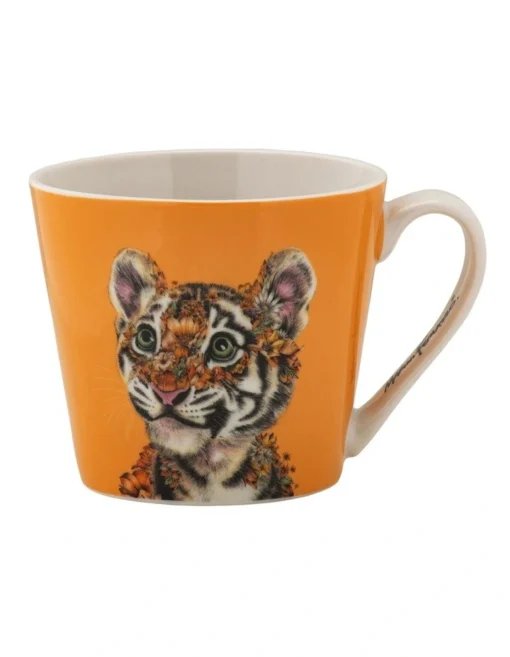 Maxwell & Williams Marini Ferlazzo Wild Planet Mug 370ML Tiger Gift Boxed In Yellow -Homeware Haven Shop
