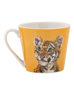 Maxwell & Williams Marini Ferlazzo Wild Planet Mug 370ML Tiger Gift Boxed In Yellow -Homeware Haven Shop 934402780 2 720x928
