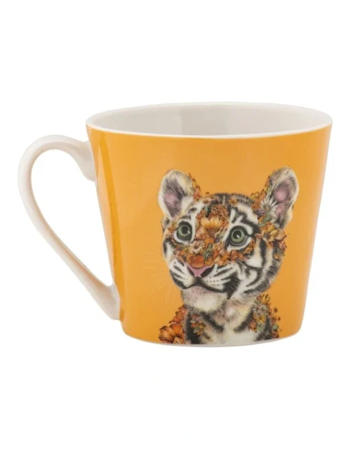 Maxwell & Williams Marini Ferlazzo Wild Planet Mug 370ML Tiger Gift Boxed In Yellow -Homeware Haven Shop