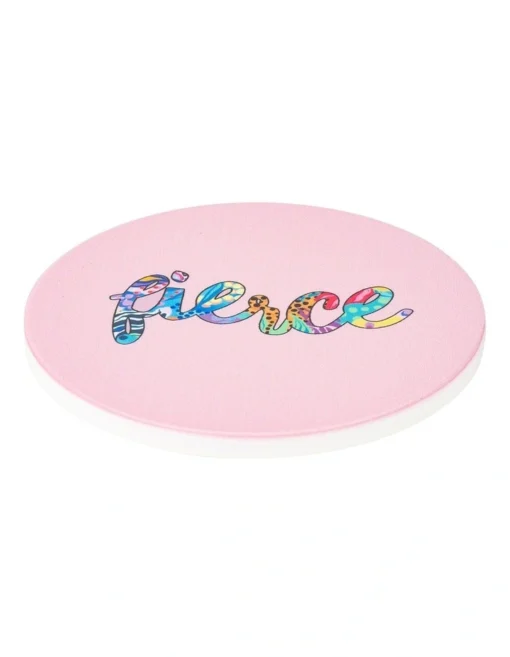 Maxwell & Williams Kasey Rainbow Be Fierce Ceramic Coaster 10cm Fierce In Pink -Homeware Haven Shop