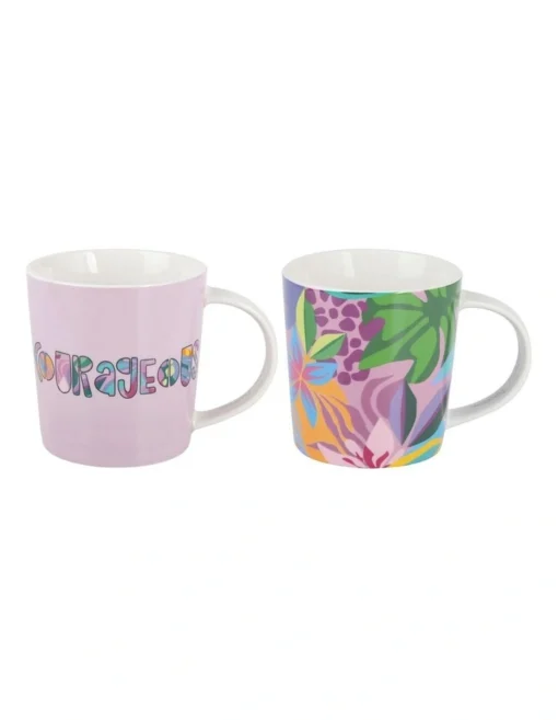 Maxwell & Williams Kasey Rainbow Be Fierce Courageous Mug Set Of 2 380ML Gift Boxed In Multi -Homeware Haven Shop