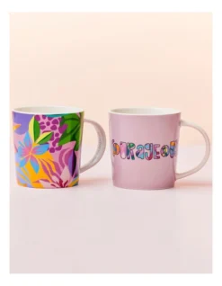 Maxwell & Williams Kasey Rainbow Be Fierce Courageous Mug Set Of 2 380ML Gift Boxed In Multi -Homeware Haven Shop 934404670 3 720x928