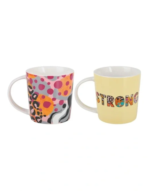 Maxwell & Williams Kasey Rainbow Be Fierce Strong Mug Set Of 2 380ML Gift Boxed In Multi -Homeware Haven Shop