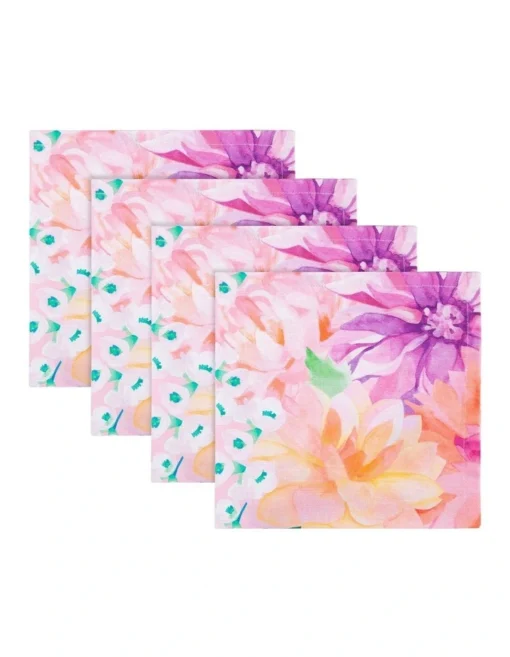Maxwell & Williams Teas & C's Dahlia Daze Cotton Napkin Set Of 4 45x45cm In Multi -Homeware Haven Shop
