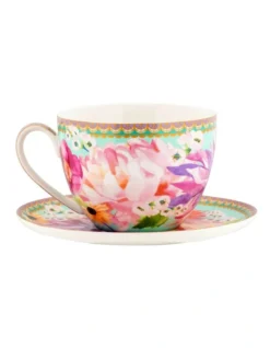 Maxwell & Williams Teas & C's Dahlia Daze Breakfast Cup & Saucer 480ML Gift Boxed In Multi -Homeware Haven Shop 934419970 2 720x928
