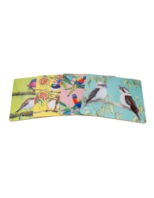 Maxwell & Williams Bird Talk Cork Placemat 29x29cm Set Of 4 Gift Boxed In Assorted -Homeware Haven Shop