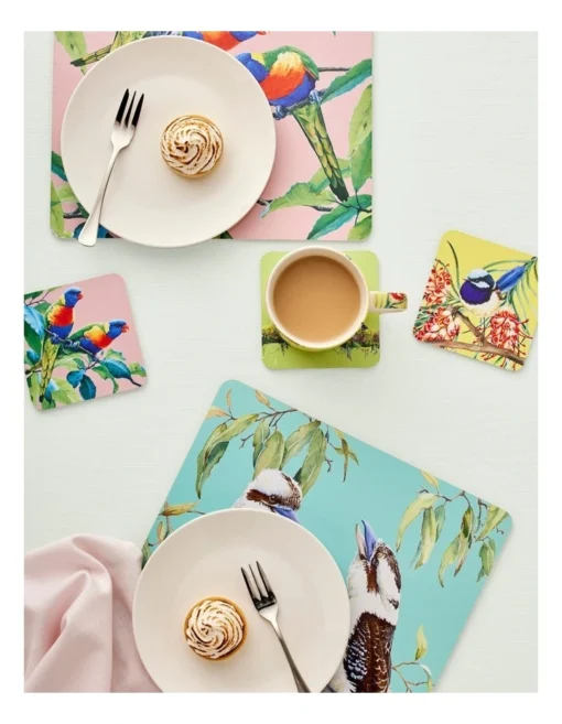 Maxwell & Williams Bird Talk Cork Placemat 29x29cm Set Of 4 Gift Boxed In Assorted -Homeware Haven Shop