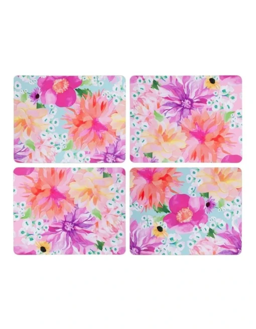 Maxwell & Williams Teas & C's Dahlia Daze Cork Back Placemat Set Of 4 34x26.5cm Assorted Gift Boxed -Homeware Haven Shop