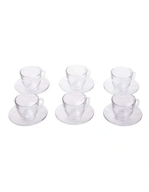 Duralex Gigogne Cup & Saucer 220ml Set Of 6 In Clear -Homeware Haven Shop