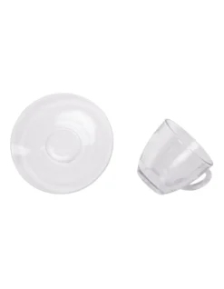 Duralex Gigogne Cup & Saucer 220ml Set Of 6 In Clear -Homeware Haven Shop 934731910 3 720x928