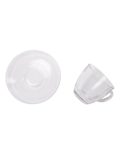 Duralex Gigogne Cup & Saucer 220ml Set Of 6 In Clear -Homeware Haven Shop