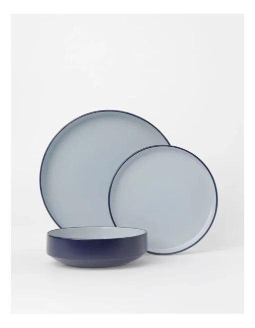 Halo 12 Piece Dinner Set In Dark Blue -Homeware Haven Shop