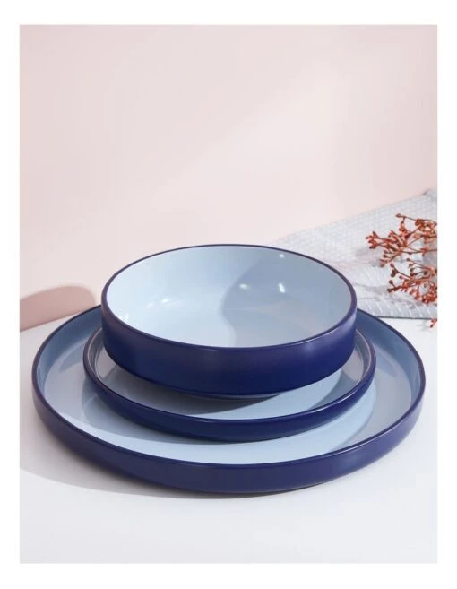 Halo 12 Piece Dinner Set In Dark Blue -Homeware Haven Shop