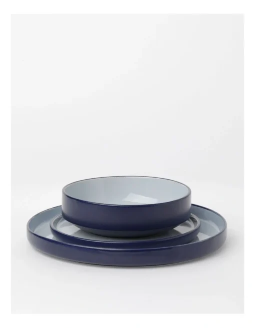 Halo 12 Piece Dinner Set In Dark Blue -Homeware Haven Shop