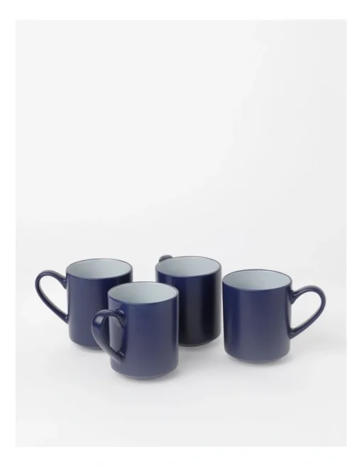 Halo Mug Set Of 4 In Dark Blue -Homeware Haven Shop