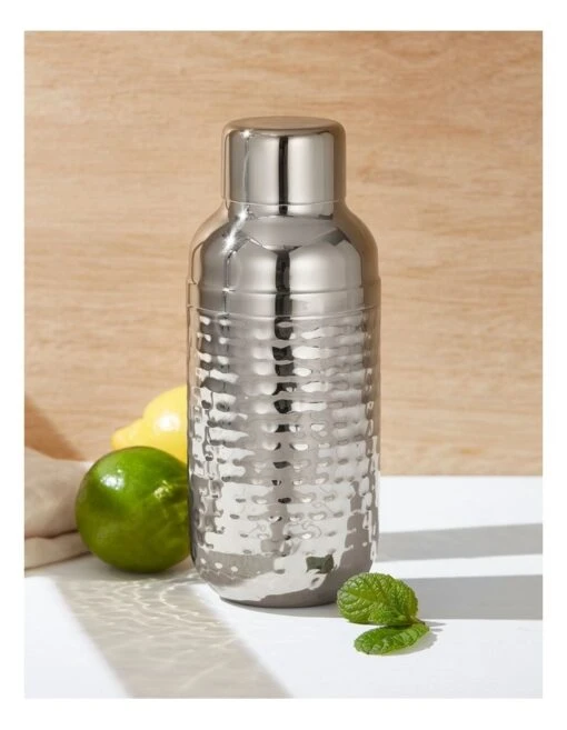 Alpha Hammered Cocktail Shaker In Silver -Homeware Haven Shop