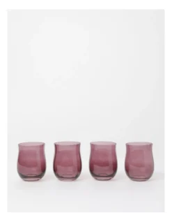 Heritage Tulip Tumbler Set Of 4 In Purple -Homeware Haven Shop 942176260 3 1 720x928