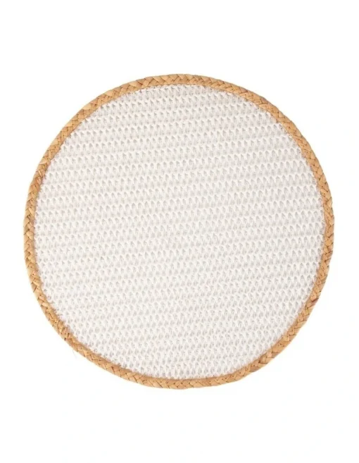 Maxwell & Williams Table Accents Round Placemat 38cm In White/Natural -Homeware Haven Shop