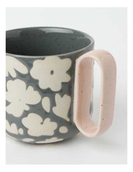 Tea Party Mug Set Of 2 480ml Stoneware In Multi -Homeware Haven Shop