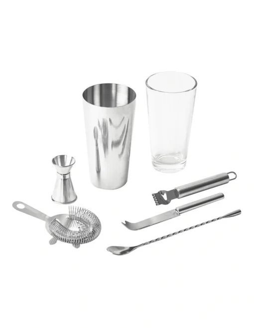 Mixologist 800ml Cocktail Bartender 7 Piece Set In Silver -Homeware Haven Shop