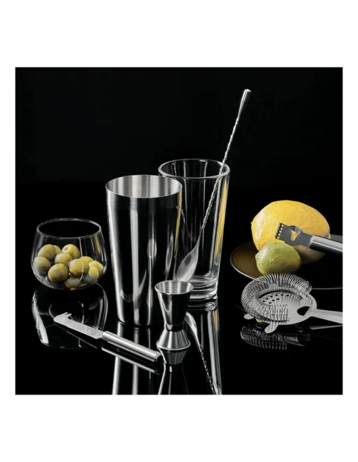 Mixologist 800ml Cocktail Bartender 7 Piece Set In Silver -Homeware Haven Shop