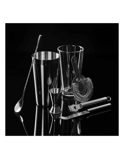 Mixologist 800ml Cocktail Bartender 7 Piece Set In Silver -Homeware Haven Shop