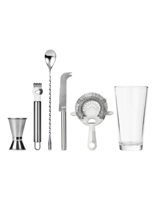 Mixologist 800ml Cocktail Bartender 7 Piece Set In Silver -Homeware Haven Shop