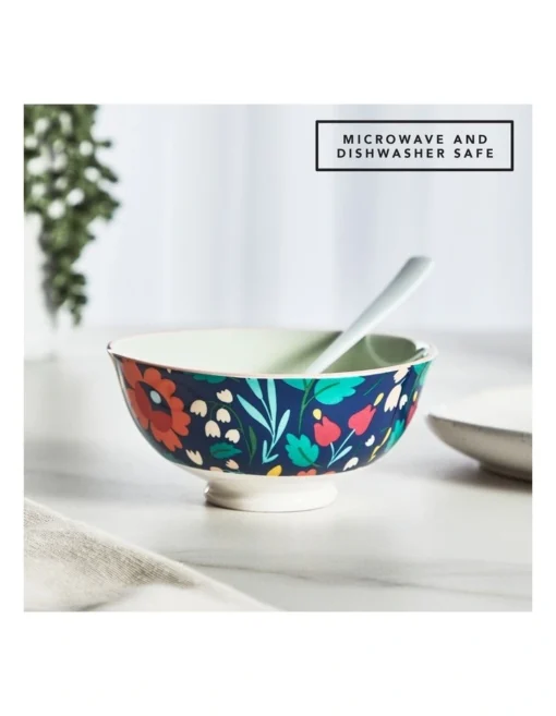 Floral Porcelain Polish Rice Bowls Set Of 6 In Multi -Homeware Haven Shop