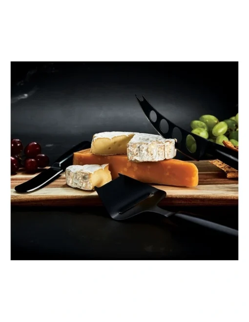 Cheese Knives Set Of 3 In Black -Homeware Haven Shop