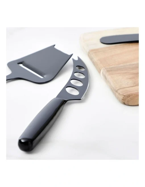 Cheese Knives Set Of 3 In Black -Homeware Haven Shop