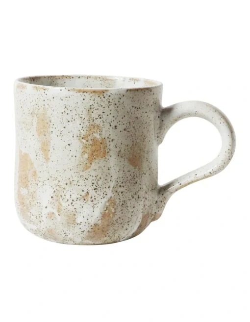 Solace Clay Mug With Reactive Glaze 350ml In White Brush -Homeware Haven Shop