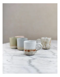 Solace Clay Mug With Reactive Glaze 350ml In White Brush -Homeware Haven Shop 957990610 4 720x928