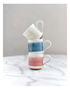 Solace Clay Mug With Reactive Glaze 350ml In White Brush -Homeware Haven Shop 957990610 5 720x928
