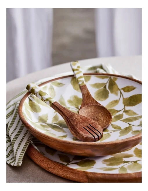 Riviera Round Platter 45x2.5cm In Green -Homeware Haven Shop