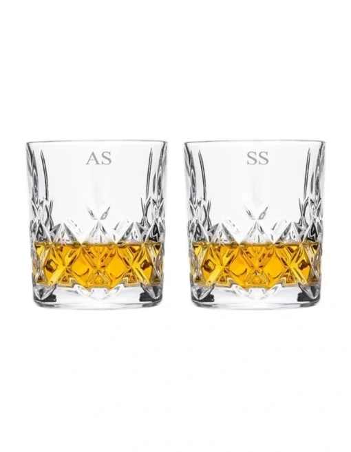 Personalised Mayfair Whiskey DOF Set Of 2 With Gift Box In Clear -Homeware Haven Shop